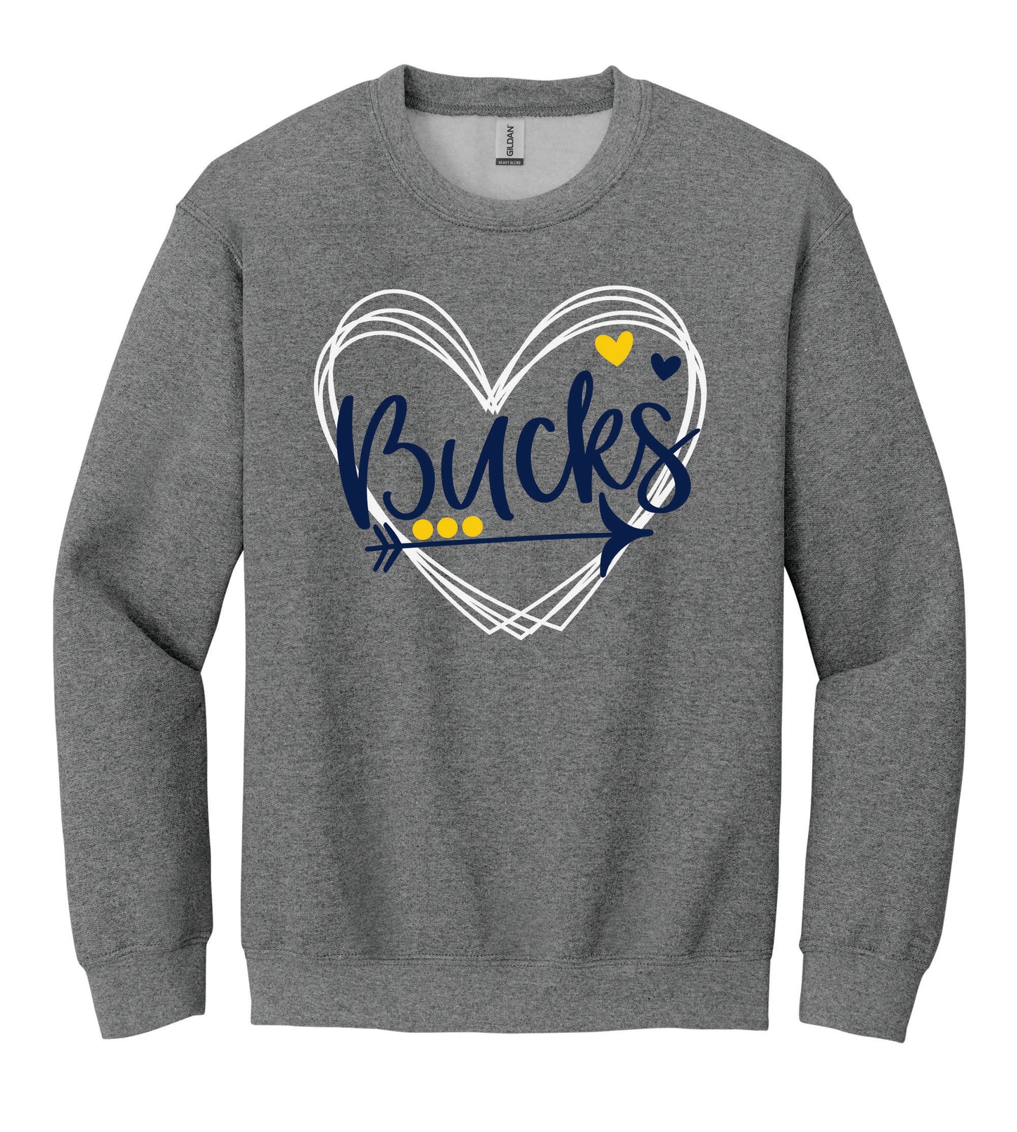 Heart Bucks Gildan Crewneck Sweatshirt