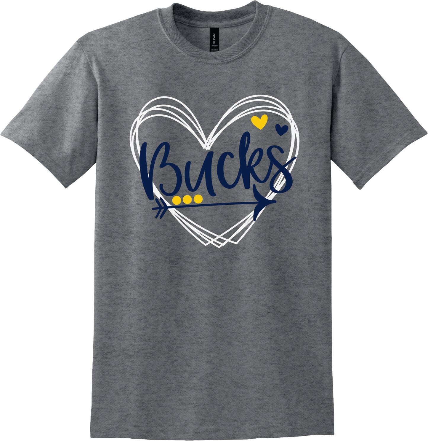 Heart Bucks T-SHirt Gildan
