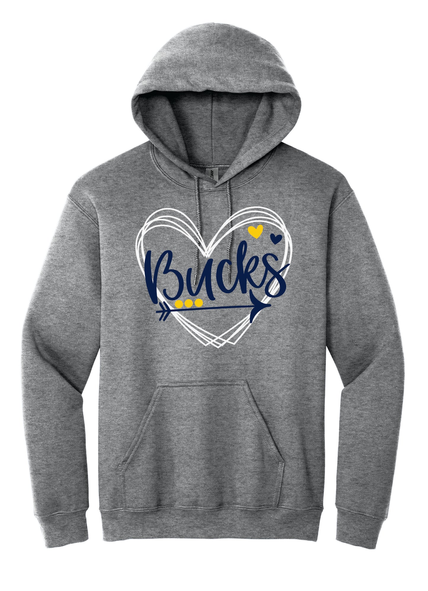 Heart Bucks Gildan Hoodie